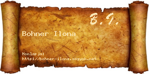 Bohner Ilona névjegykártya