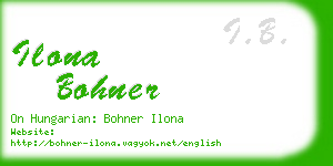 ilona bohner business card